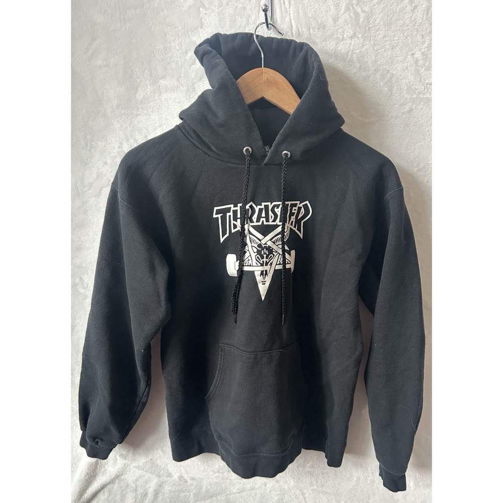 Thrasher San Francisco Skate or Die Live to Skate Board Black Hoodie Men's Small - Picture 2 of 6